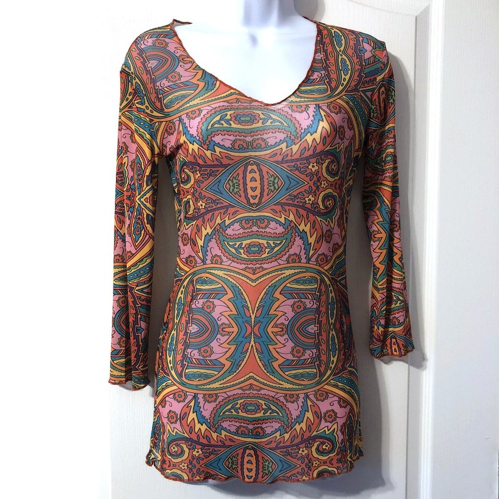 Pure Amici Tunic Dress Top Hippie Size Small